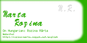 marta rozina business card