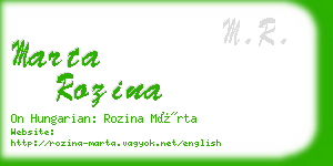 marta rozina business card